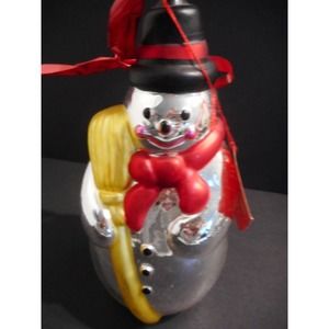 Dept 56 Handblown Glass Snowman Ornament